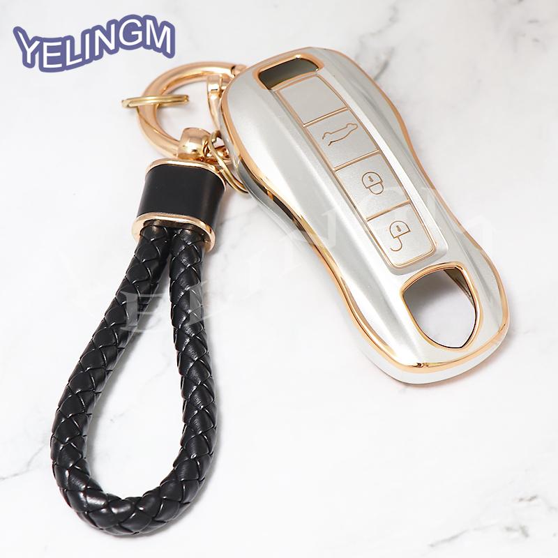 Car Key Fob Case Cover Shell For Porsche Panamera Spyder Carrera Macan Boxster Cayman Cayenne 911 970 981 991 Protector