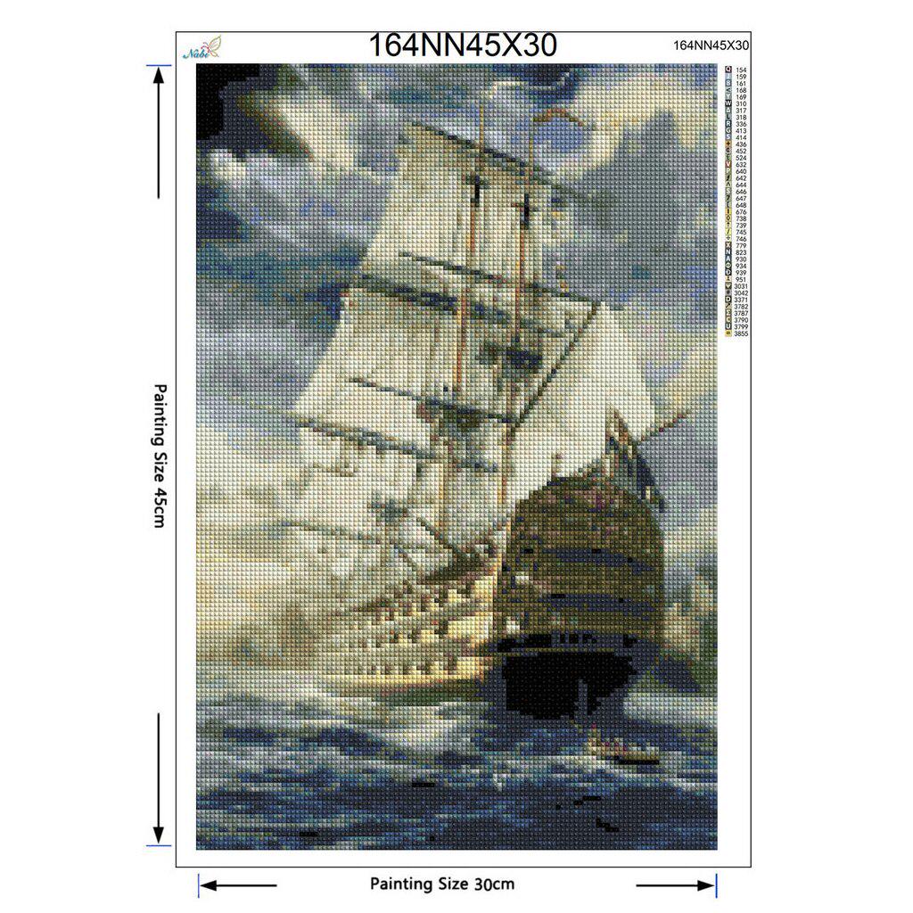 5D DIY Diamond Painting Landscape Sailing Sea Diamond Painting Cross Stitch Rhinestone