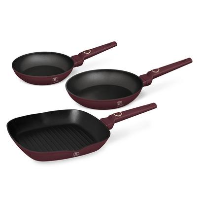 Set Of 3 Titanium Frying Pans Berlinger Haus Bh-8049 Leonardo
