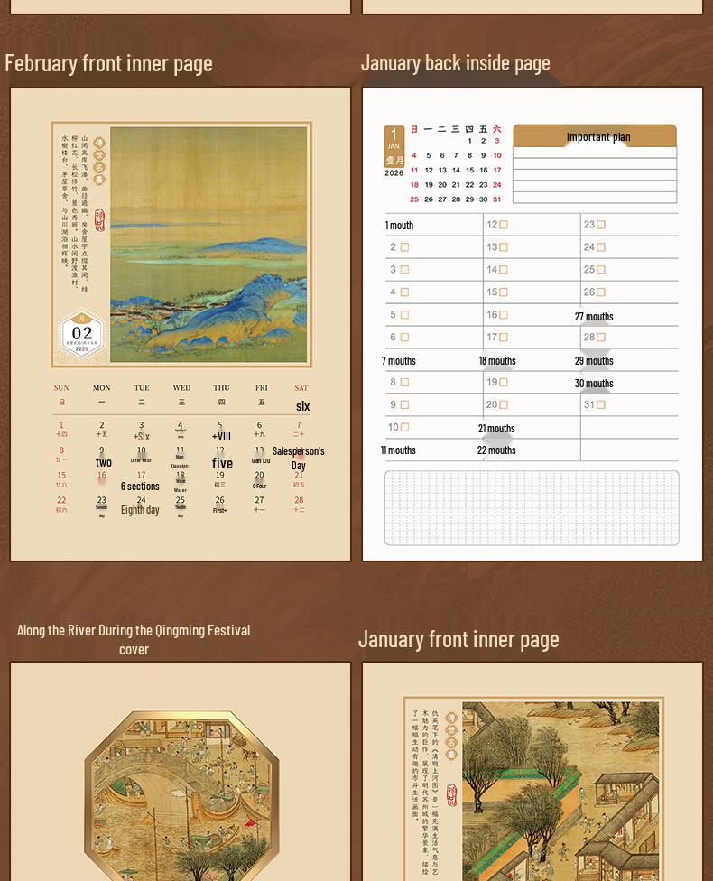 Customized 2026 Wooden Stand Enterprise Calendar – Creative Business Office Memo Gift Box