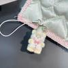 Bag Pendant Lightweight Mini Bear Charm Keychain with Soft Flocking Texture Lanyard Phone Bag Gift Accessory