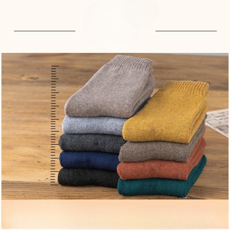 5 Pairs of Thickened and Fleece Warm Loop Socks, Mid-calf Sweat-absorbing and Breathable, Suitable for Both Men and Women, Versatile Towel Socks