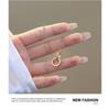 Korean Style Double Ring Full Diamond Titanium Steel Necklace Women Clavicle Chain