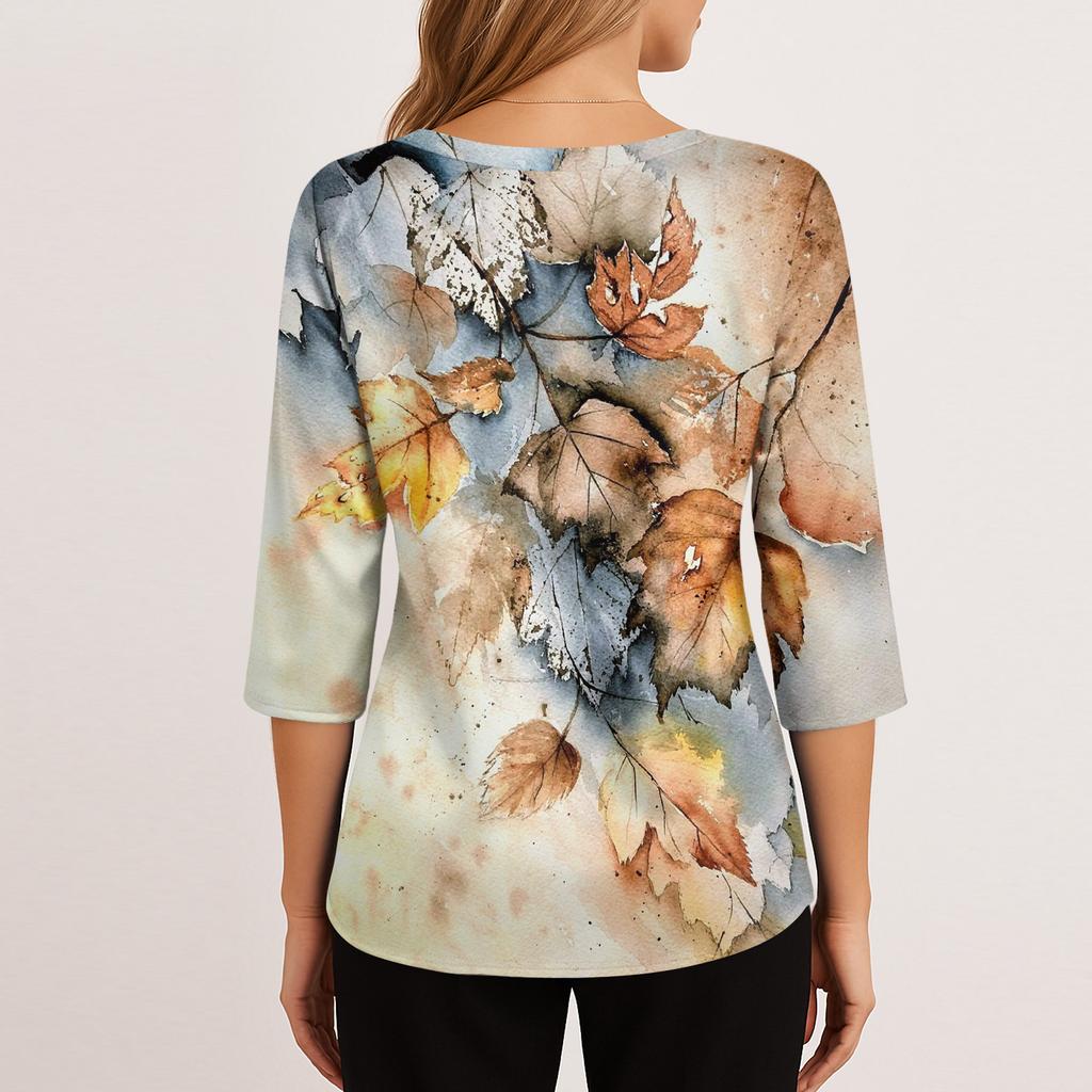 Blouse For Women Dressy 3/4 Long Sleeve Shirts Business Casual Outfit Tops