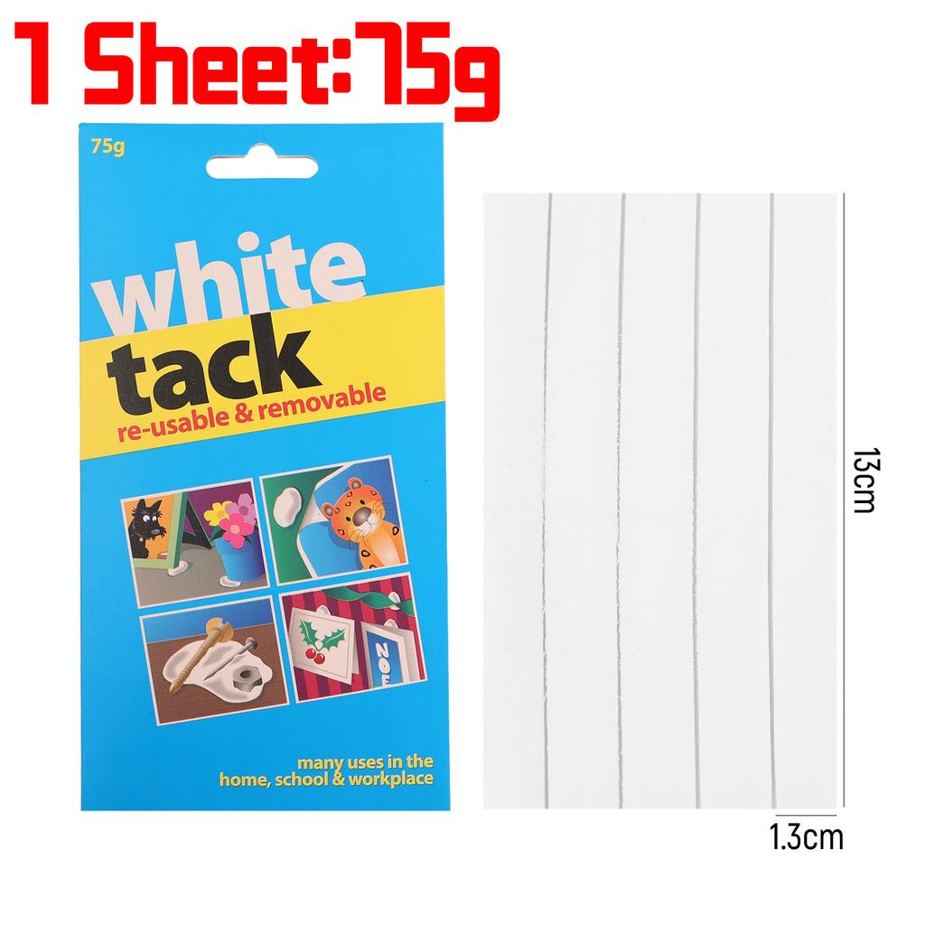 5/1Sheets Self-Adhesive Clay Reusable White Putty Sticky Tack for Home Office School Removable Photo Frame Fixed Adhesive Tabs