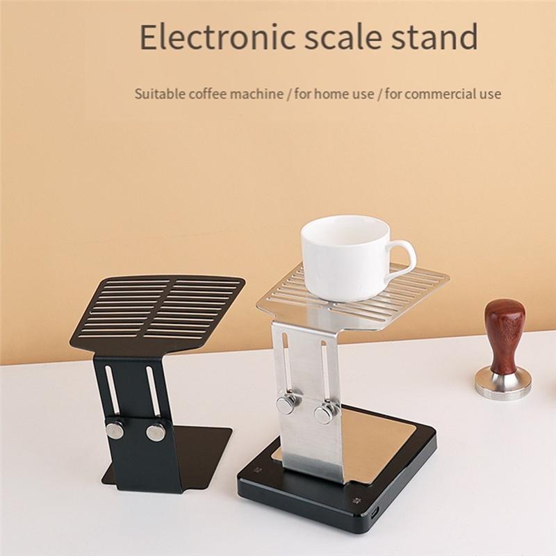 A95I-Electronic Scale Bracket Coffee Scale Rack Stainless Steel Waterproof Coffee Extraction Elevation Mounting Base Black
