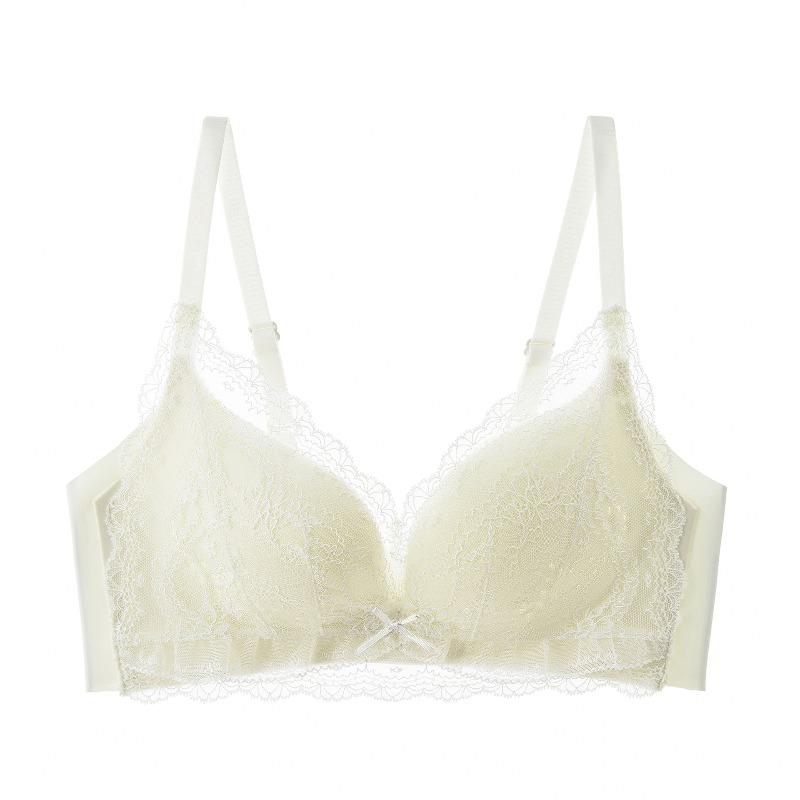 Summer Light and Thin Gathering Underwear Holes, Breathable, Soft and Comfortable Lace, Sexy No Steel Ring, No Trace Bra, Close the Breasts