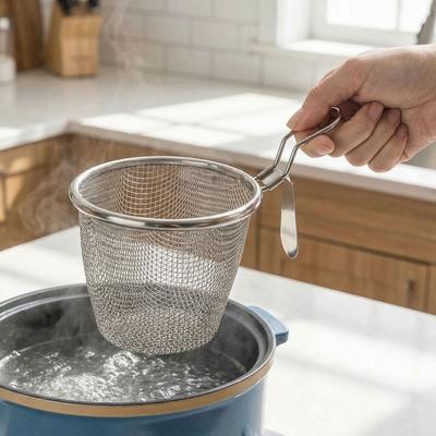 304 Stainless Steel Fry Basket Round Food Strainer Pasta Basket Food Colander  Hot Frying