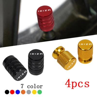 Lqcr4 4pcs Car CNC Aluminum Tire Valve Air Port Stem Cover Caps For IBIZA Accessories