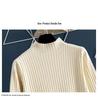 Plus-Size Women's Thickened Winter Long Knitted Wool Dress with Half-High Collar