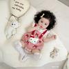 Baby Girl 2-Piece Set Thin Short Sleeve Top Overalls Cute Princess Style