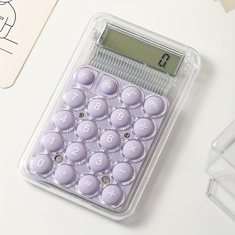 1 Pezzi Calcolatrice per Studenti Display Lcd Schermi Grandi Pulsanti in Silicone 8 Cifre Portatile Studio Calcolatrice Elettronica Materiale Scolastico