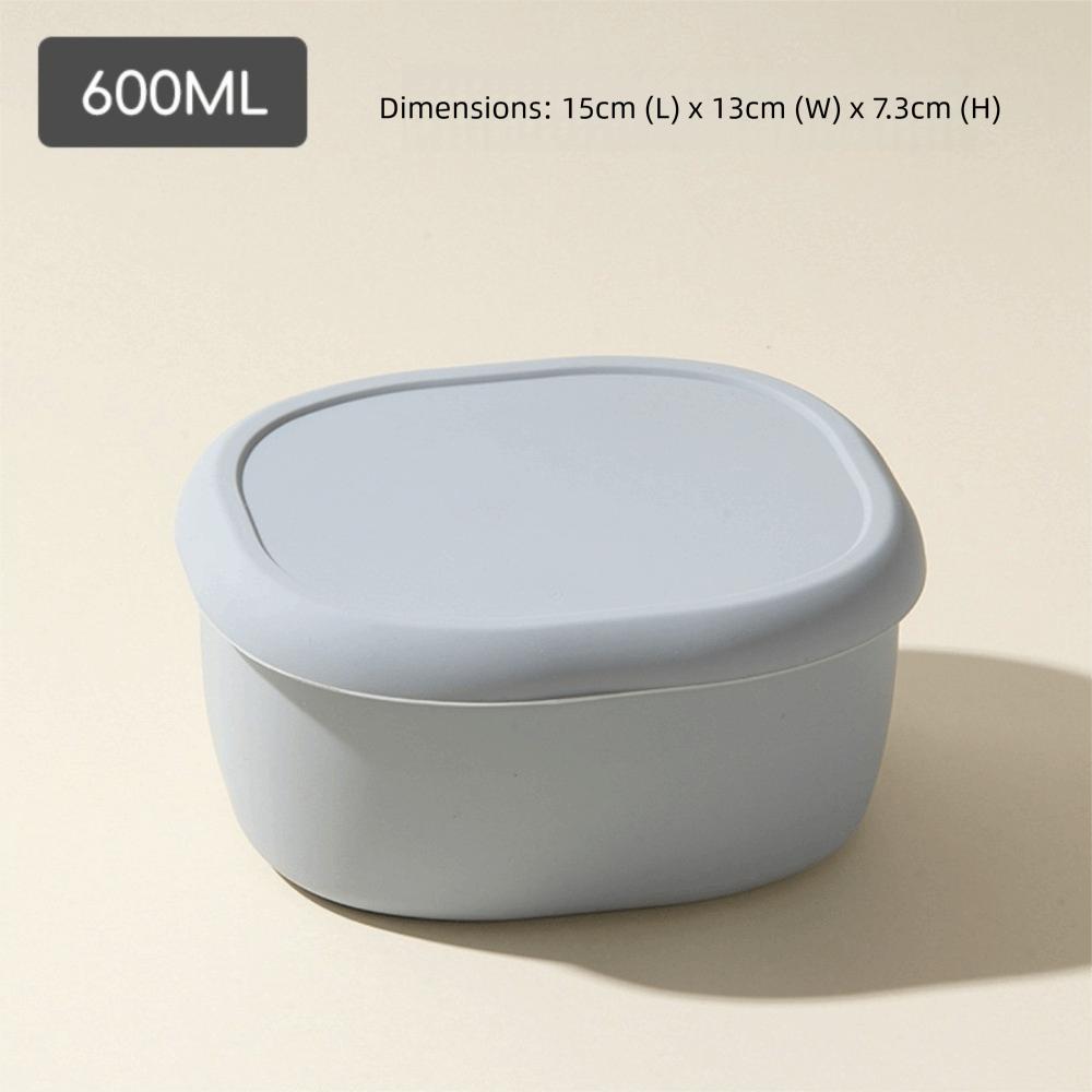 New Food Grade Silicone Lunch Box with Lid 200/300/600ML Microwave Oven Lunch Box Leak Proof Heat Resistant Storage Box Picnic