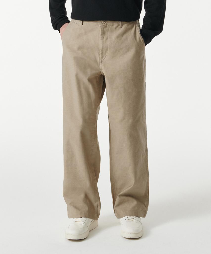 MUSINSA STANDARD Back Satin Wide Officer Pants [Beige]