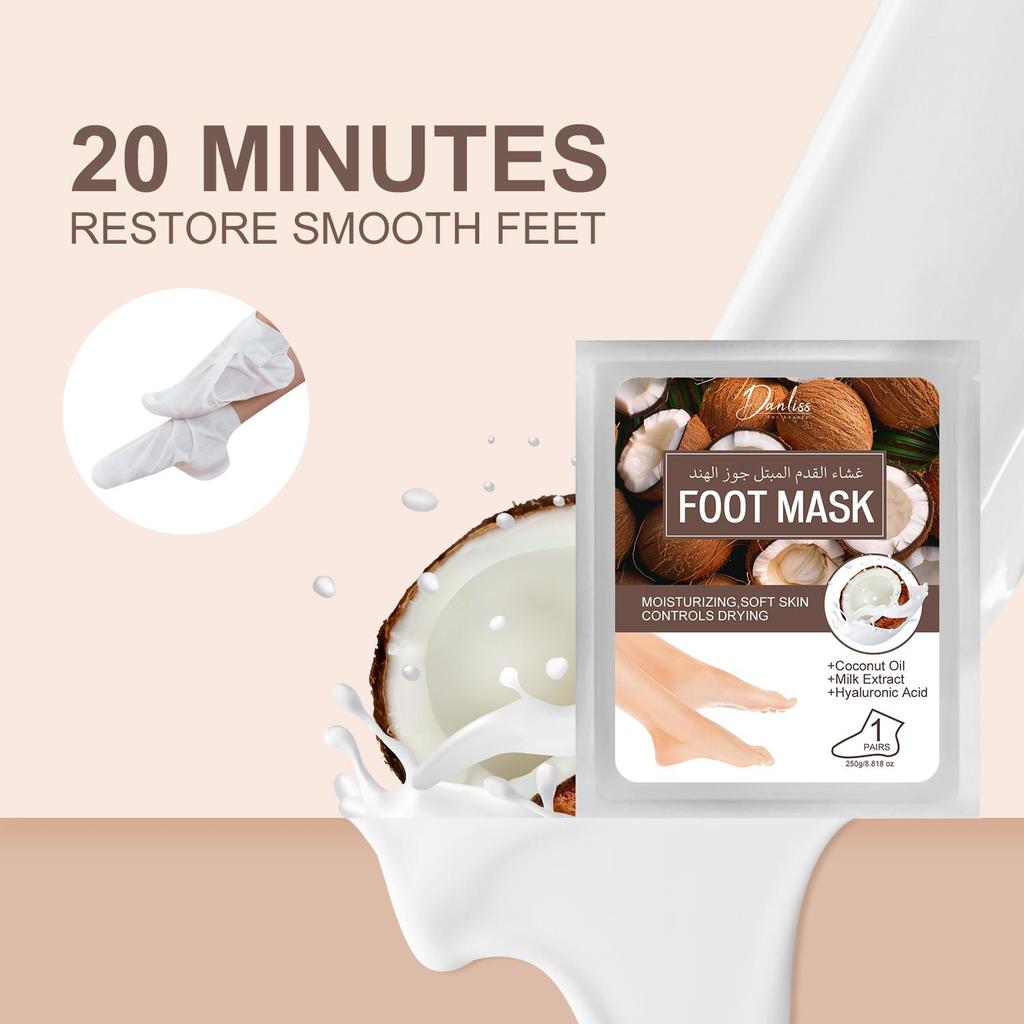 Coconut Oil Foot Masks-Hydrating Foot Balm for Dry Cracked Feet - Foot Care for Women and Men,5 Pairs