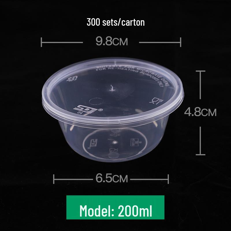 

200/280/300ml Transparent & Black Disposable Lunch and Soup Box