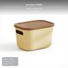 2Pack Storage Box, Large Capacity Organizer Bin, Cream Design Plastic, Stackable with Lid for