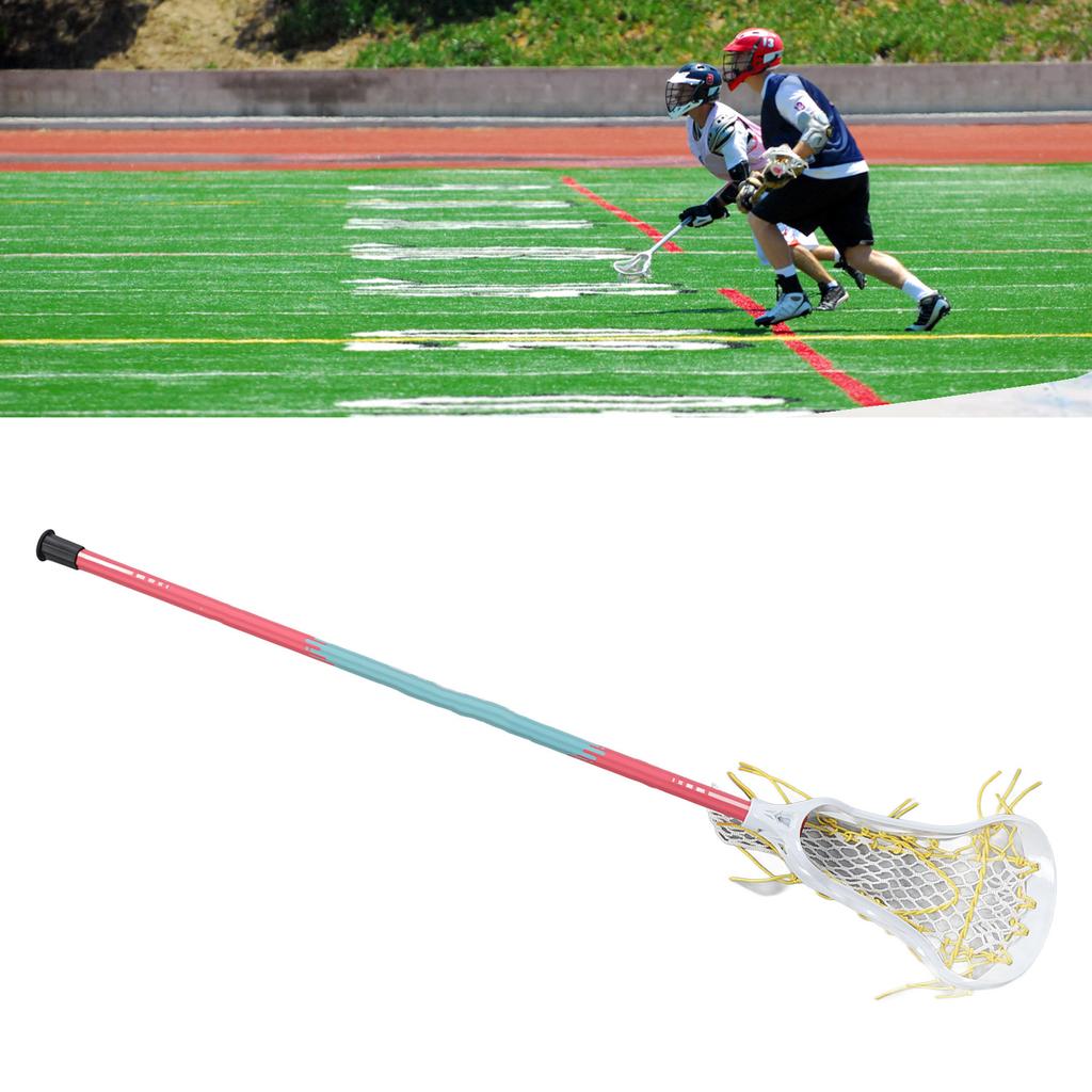 Women's Lacrosse Stick Anti Shedding End Lid Aluminum 32 Inch White Pocket Lacrosse Stick Ball Set for Exercise