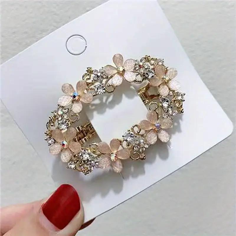 Fermaglio per capelli barrette vintage elegante a forma di fiore da 3 pezzi per donne e ragazze, perfetto per code di cavallo e trecce