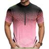 Men Crew Neck Printed Zip Short Sleeve Cycling Jersey Breathable Quick Dry Fabric Lightweight Sportswear Top