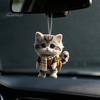 Lightweight Acrylic Cat Decoration Car Hanging Decor, Cute 2D Flat Rearview Mirror Kawaii Keychain Accessories Pendant, Accessories, Creative