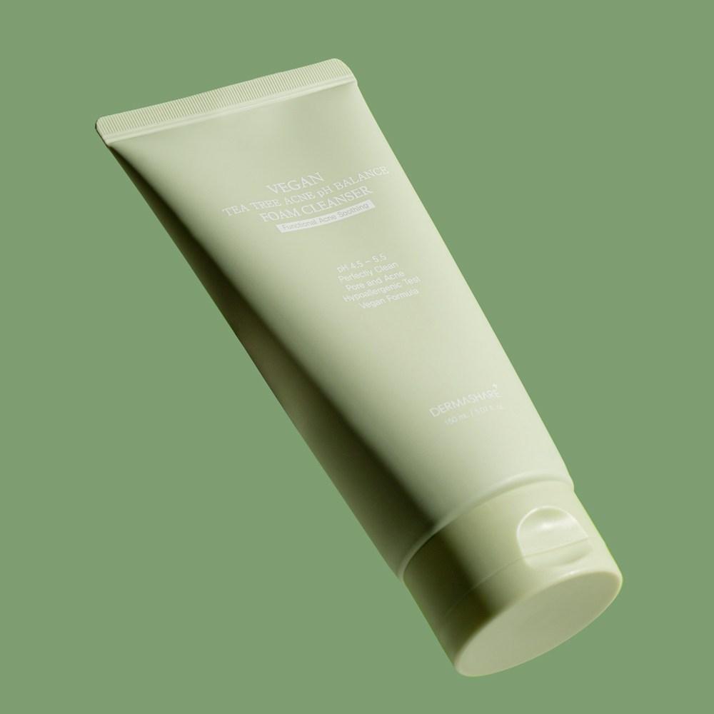 Dermashare Vegan Tea Tree Acne Functional Acne PH Balance Mildly Acidic Foam Cleanser, 2 pieces, 150ml
