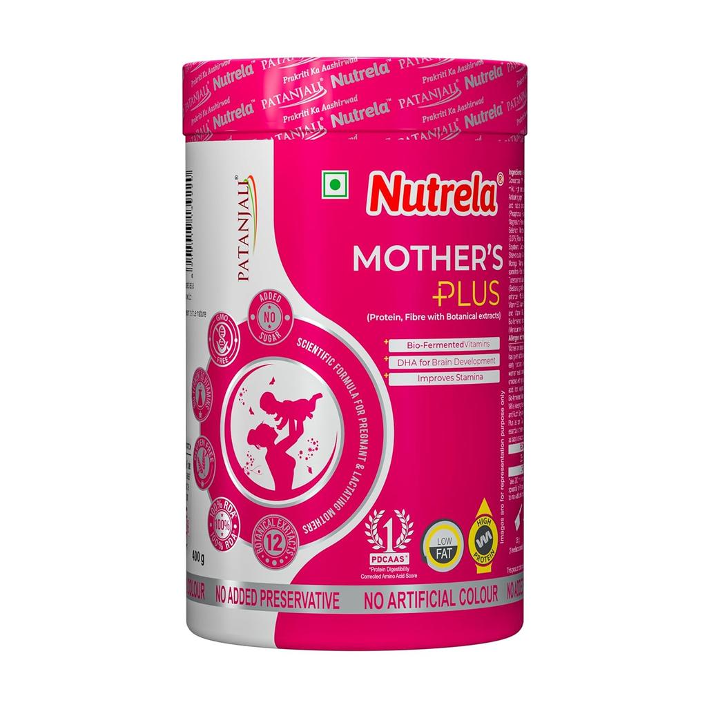 Nutrela Mother's Plus Protein Supplement 400g Packung | Hoher Protein- & Ballaststoffgehalt für Schwangerschaft und Stillzeit