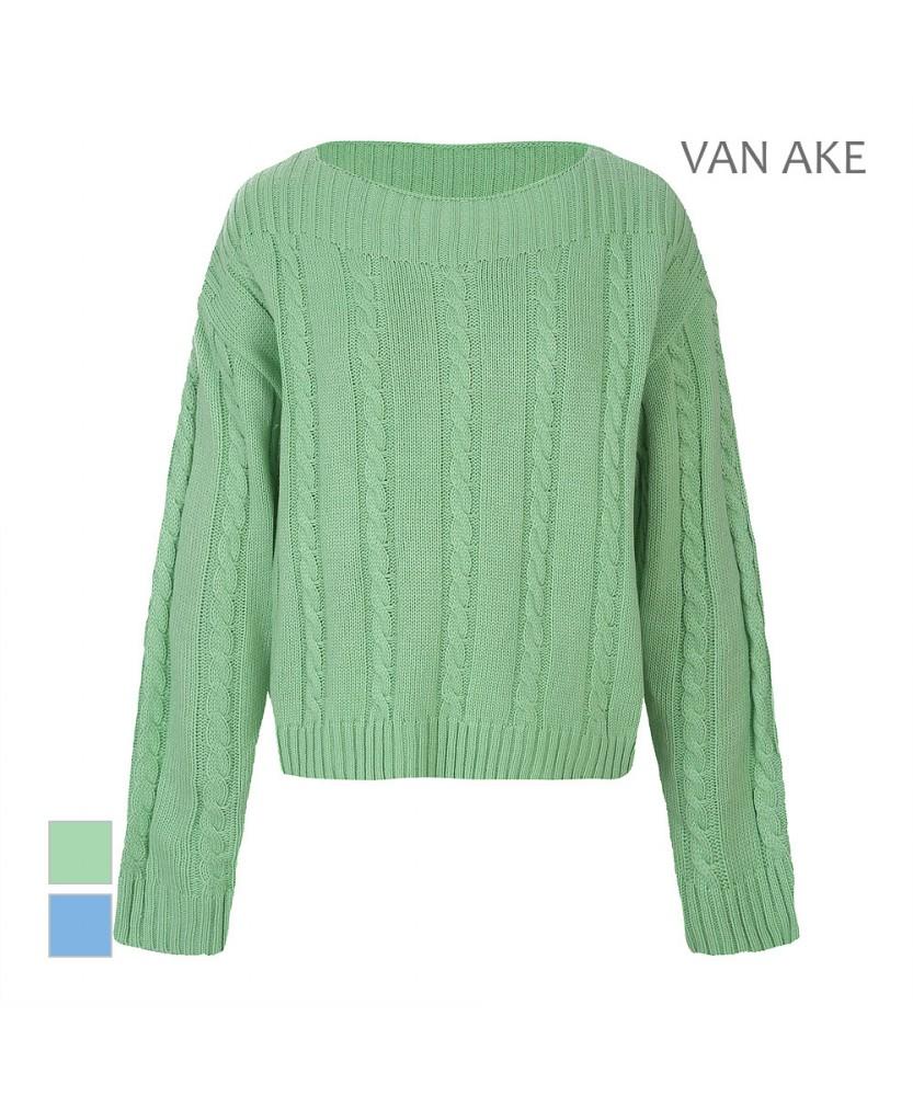 VANAKE Boat Neck Cable Pattern Knit_Vb43Ktm301Z