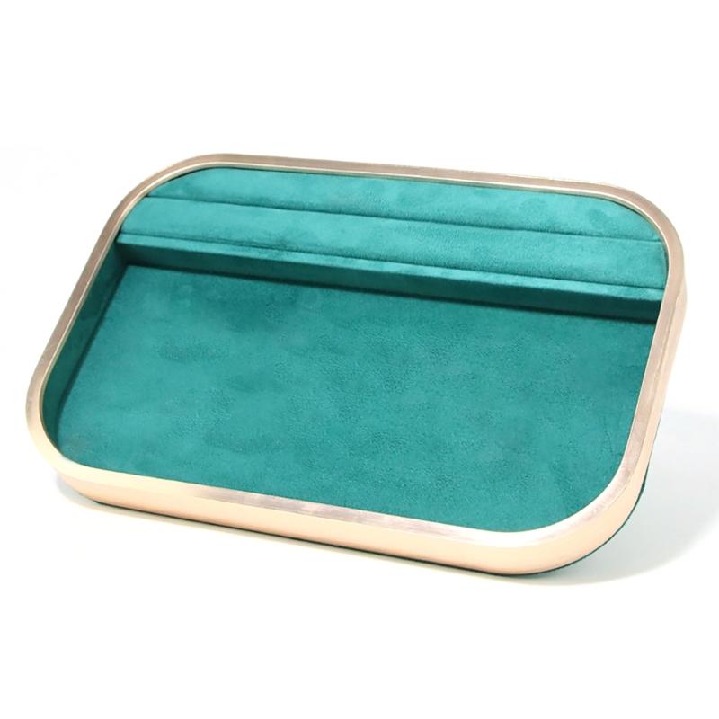 Elegant Velvets Jewelry Storage Tray Pendant Holder Elegant Jewelry Box Stackable Display Showcase Plate for Necklace