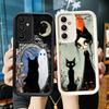 Phone Case for Samsung Galaxy A17 A16 A15 A14 A13 Black Cat Witch Aesthetics A56 A36 A26 A55 A35 A25 A54 A34 A24 A53 A33 A23 A07