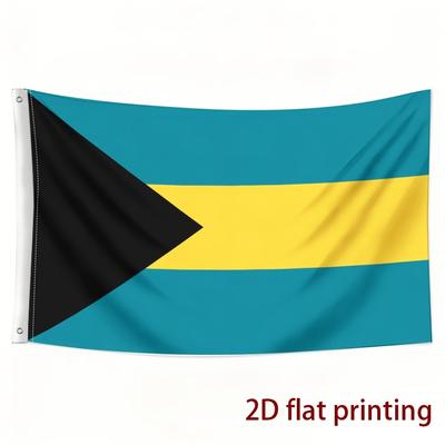 1 stuks Meerdere Maten Optioneel Bahama's Vlag Patroon Enkelzijdig Bedrukt, Ventilator Steun Vlaggen, Decoratieve Vlaggen, Aanmoedigingsvlaggen, Geschikt voor Sportevenementen, P
