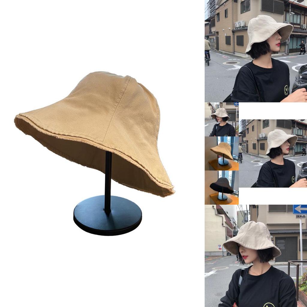 Chic Beige Fisherman Hat With Wide Brim Perfect For Summer Sunshade And Sun Protection