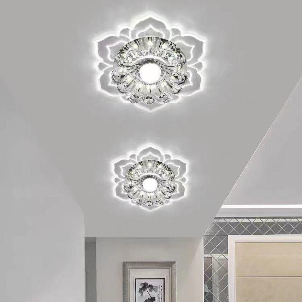Modern Crystal Flower Chandelier Crystal Petals Pendant Lamp Ceiling Spotlights  Kitchen