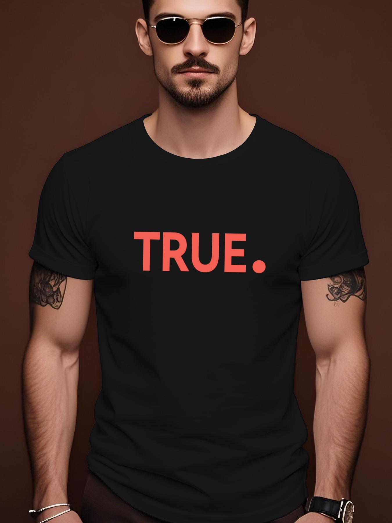 TRUE Graphic Print 100% Cotton Tshirt - Lightweight 180gs... L