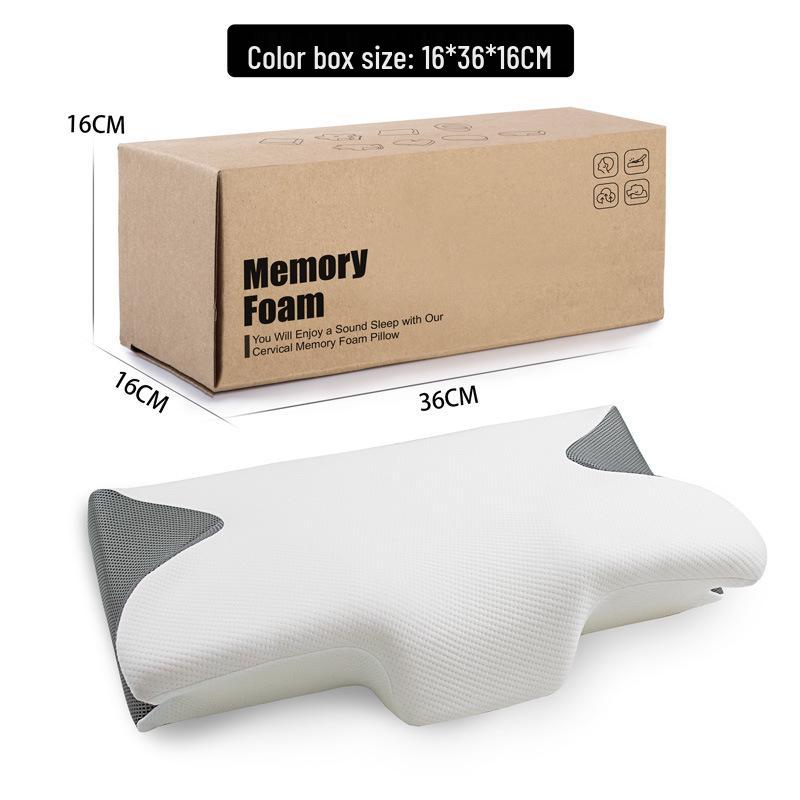 Butterfly Memory Foam Pillow: Slow Rebound, Zero Pressure Cervical Neck Support for Adults and Hotel Use