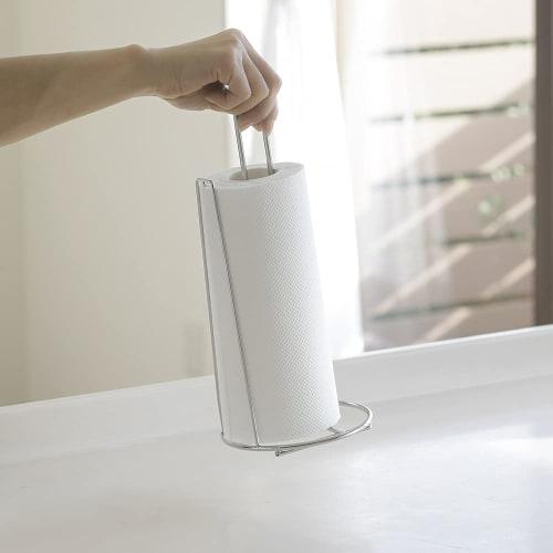 Shimomura Kihan Abreißbarer Küchenpapierhalter [Hergestellt in Japan] Schneidet sauber entlang der Perforationen, leicht zu tragen, rostbeständig, für Küchenpapierrollen