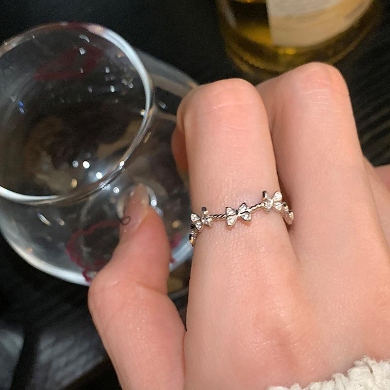 Niche Design Sense Zircon Butterfly Metal Ring Women'S Senior Personality Simple And Versatile Temperament Fashion Ring