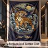 Tiger Forest Majesty Theme Wall Tapestry Customized With Name Text Personalized Hanging Tapestry For Bedroom Living Room Decor