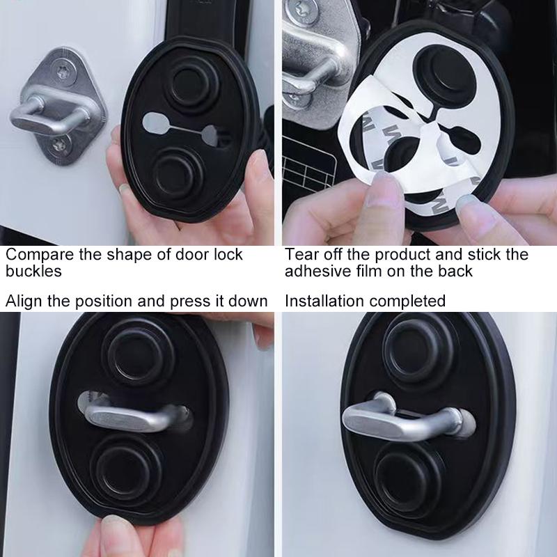 4 buc/Pachet Blocări cu Zăvor Mâner Ușă Anti Rugină Amortizor Silicon DIY Protecție Coliziune Vehicul