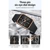 Fashion Women Men Watches Silicone Strap Creative Quartz Watch Square Watch Multi-function Clocks Wristwatch Gift
