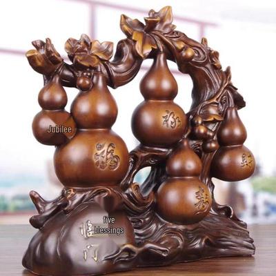 Chinese Style Wealth-Attracting Pixiu Gourd Wine Cabinet Ornament for Living Room or Office