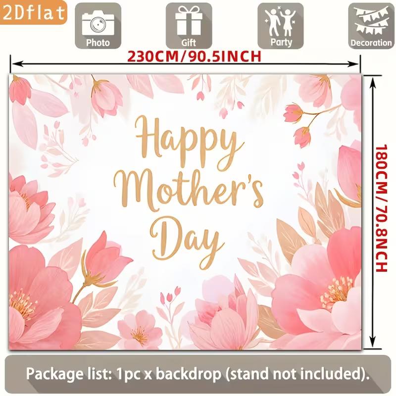 2D Happy Mother's Day Celebration Background, Soft Pink Flower Decor