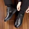New Winter Warm Men's Shoes, Genuine Leather Upper, Wool Lining, Anti-Slip Rubber Sole, Casual Outdoor Daily Fashion Proof Shoes