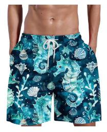 New men s breathable shorts for summer 2025, bather shorts with 3D color printing S