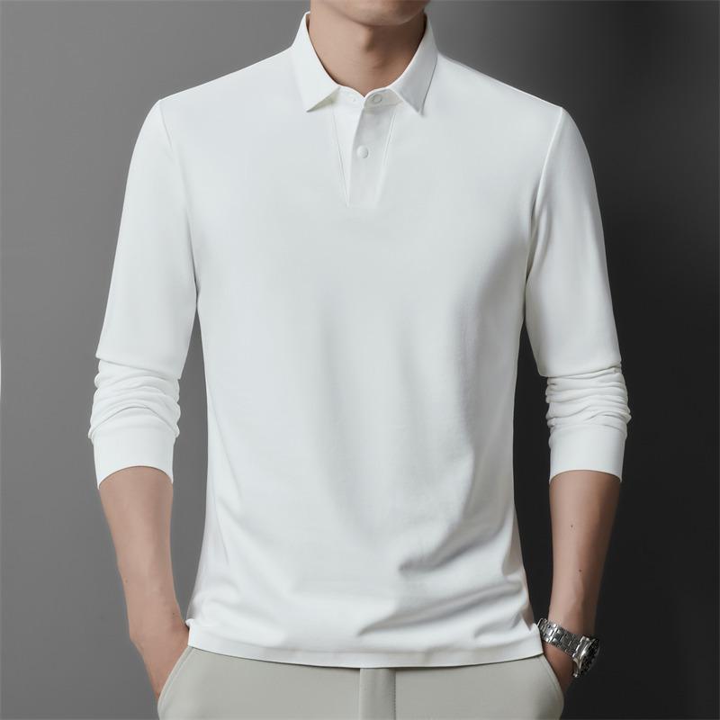 Long Sleeve T-Shirt Men s Autumn Casualpolo Middle-Aged & Young Lapel Collar Top M