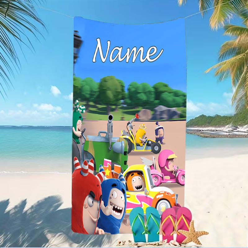 Customizable personalized beach towels Oddbods themed designs.Suitable for the beach, yoga, sports;ideal as beach accessories