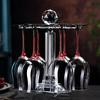 OLOEY Red Rose Wine Glass Set with Rotating Rack
