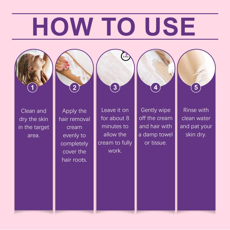 Depilatory Cream for Women Sensitive Skin Gentle Pain Free Hair Removal Natural Ingredients Smooth Bikini Line at Home
