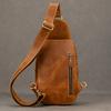 Crazy Horse Leather Men Chest Bag Casual Top Layer Cowhide New Pattern Men's Crossbody Bag Single Shoulder Bagpack Male Designer