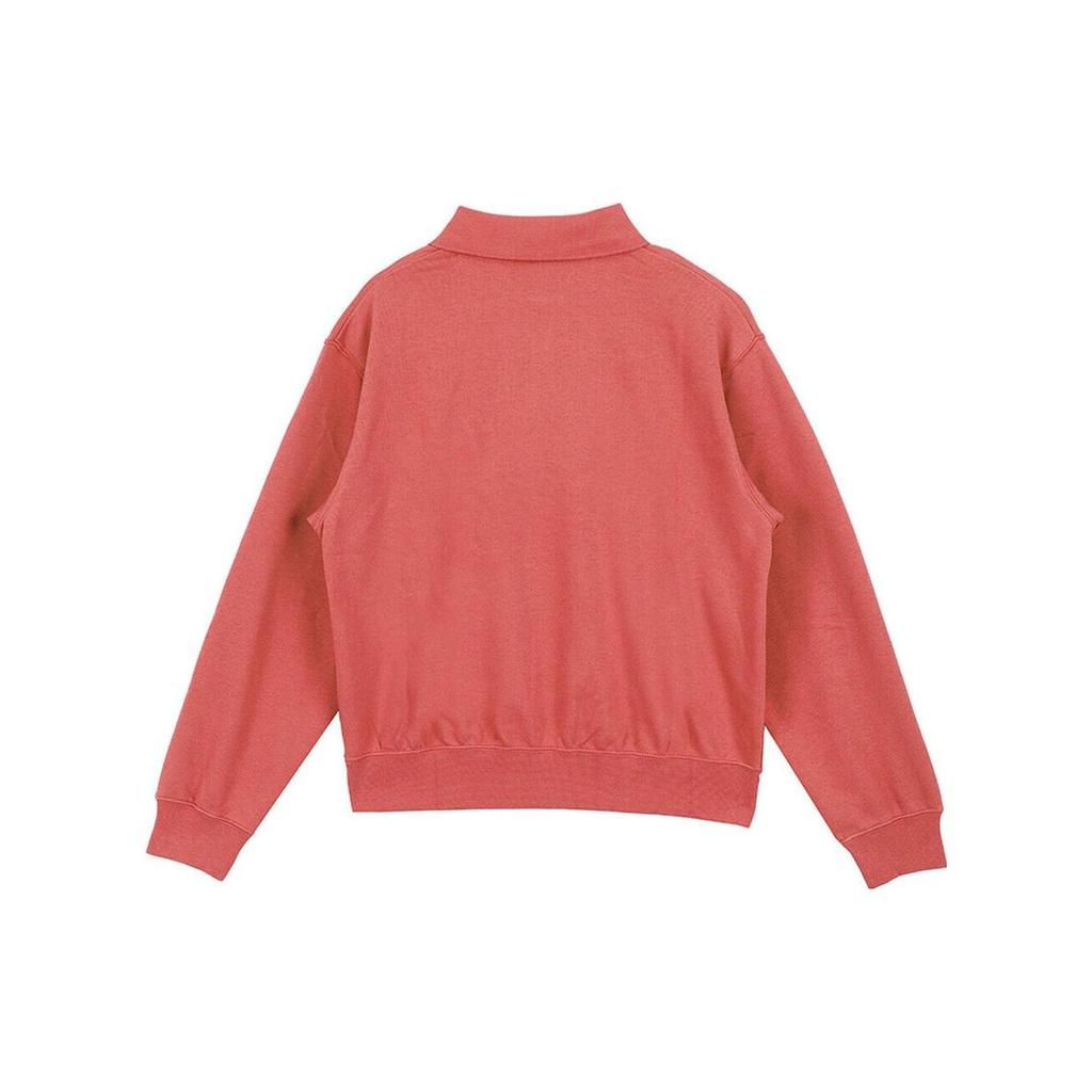 Nike Einfarbiger Logo-Applikations-Pullover Langarm-Poloshirt Damenoberteile Rostrot DQ6820-691